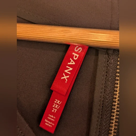 SPANX perfect aline 3/4 sleeve navy zip dress NWOT - Picture 5 of 11